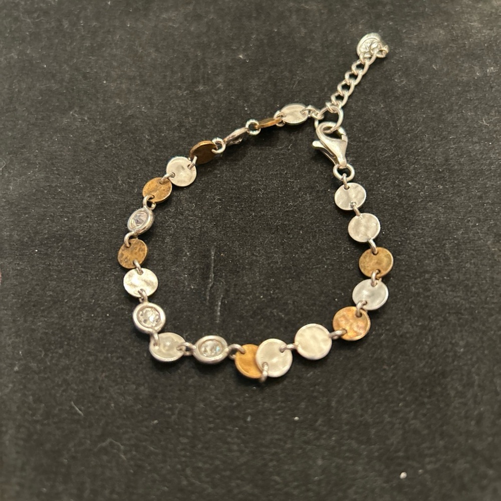Chic Silver and Gold Disc Bracelet